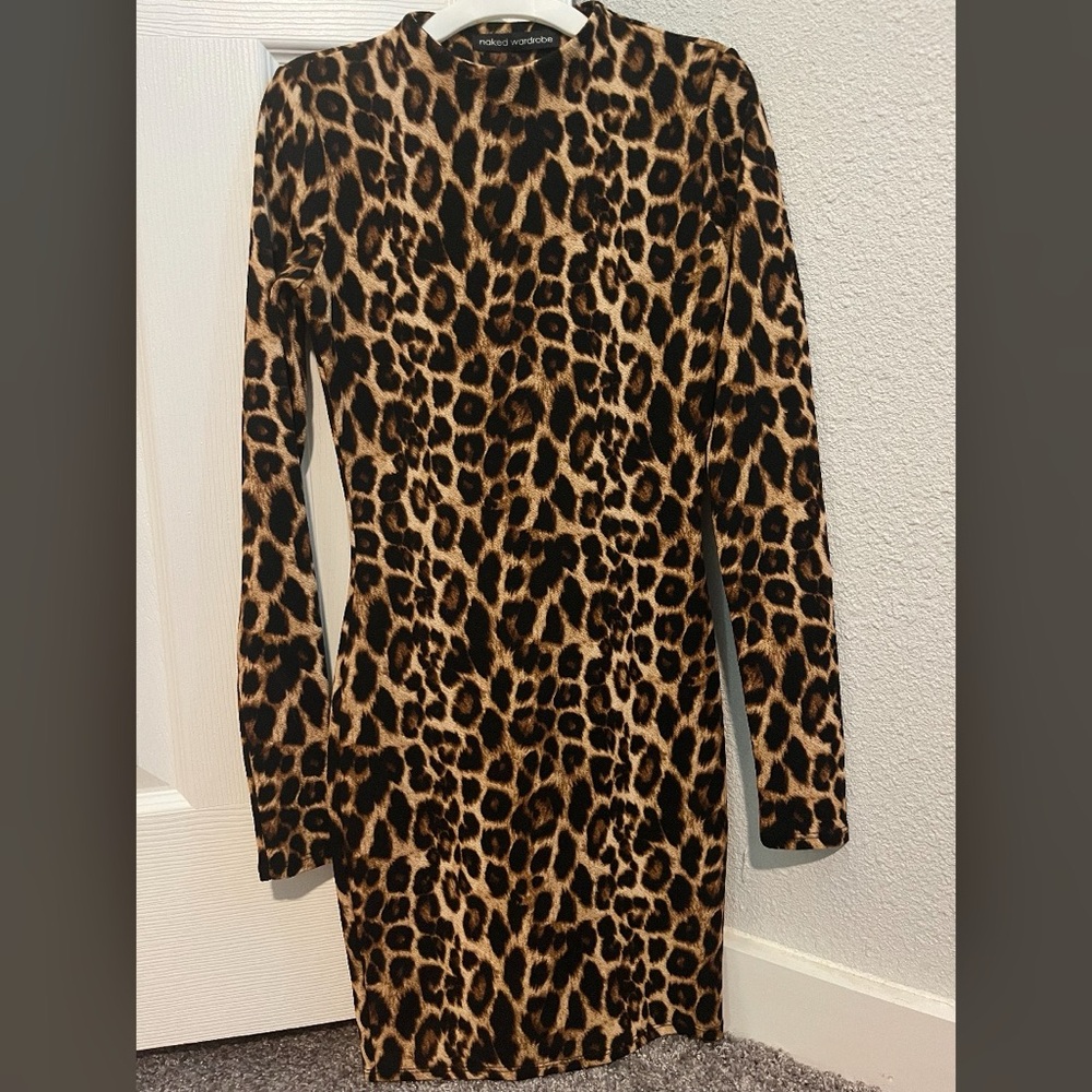 Naked Wardrobe Leopard Mini Dress